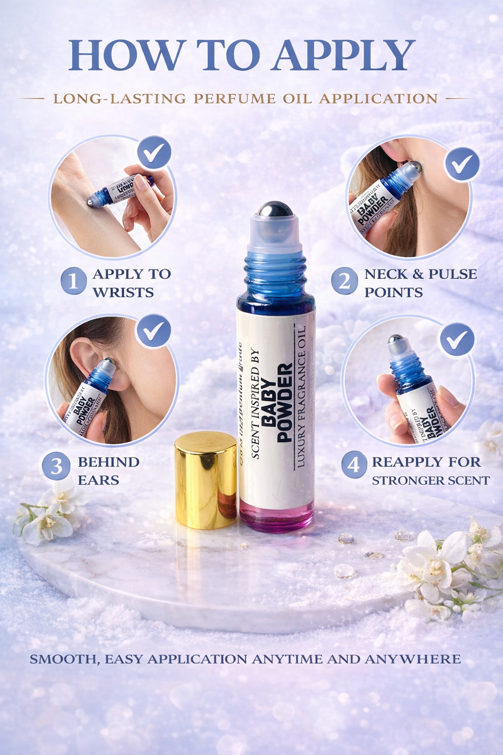 Baby powder Perfume Oil 10mL Roll-On | Sweet Warm Vanilla (Copy)