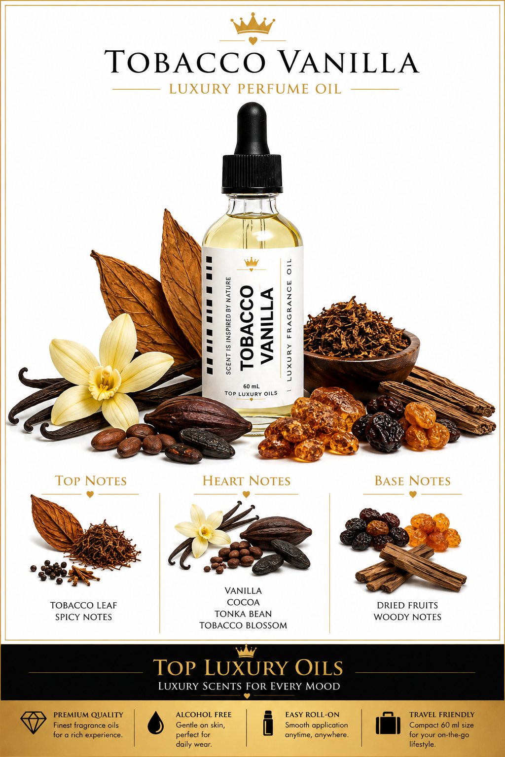 Tobacco Vanilla PERFUME Oil – Warm, Spiced, and Sumptuously Addictive