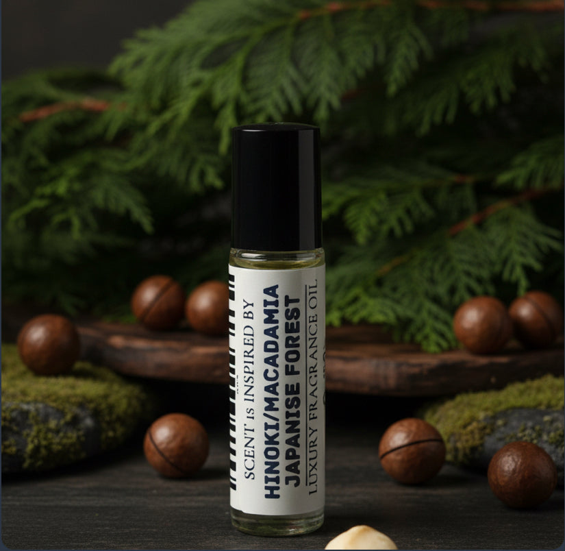 Hinoki Macadamia Type – Luxury Perfume Oil – Woody, Creamy, and Calmly Meditative