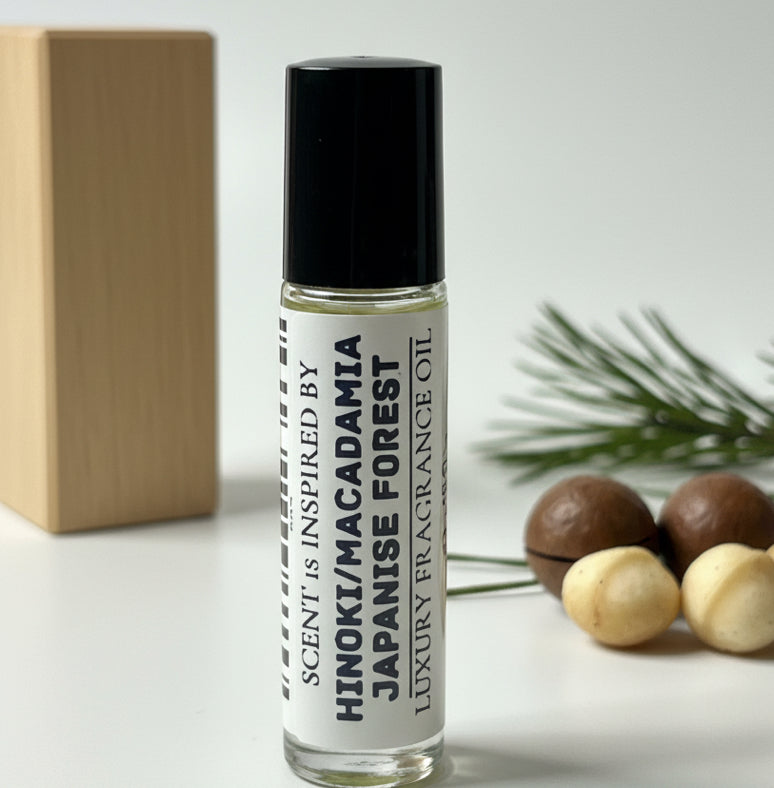 Hinoki Macadamia Type – Luxury Perfume Oil – Woody, Creamy, and Calmly Meditative