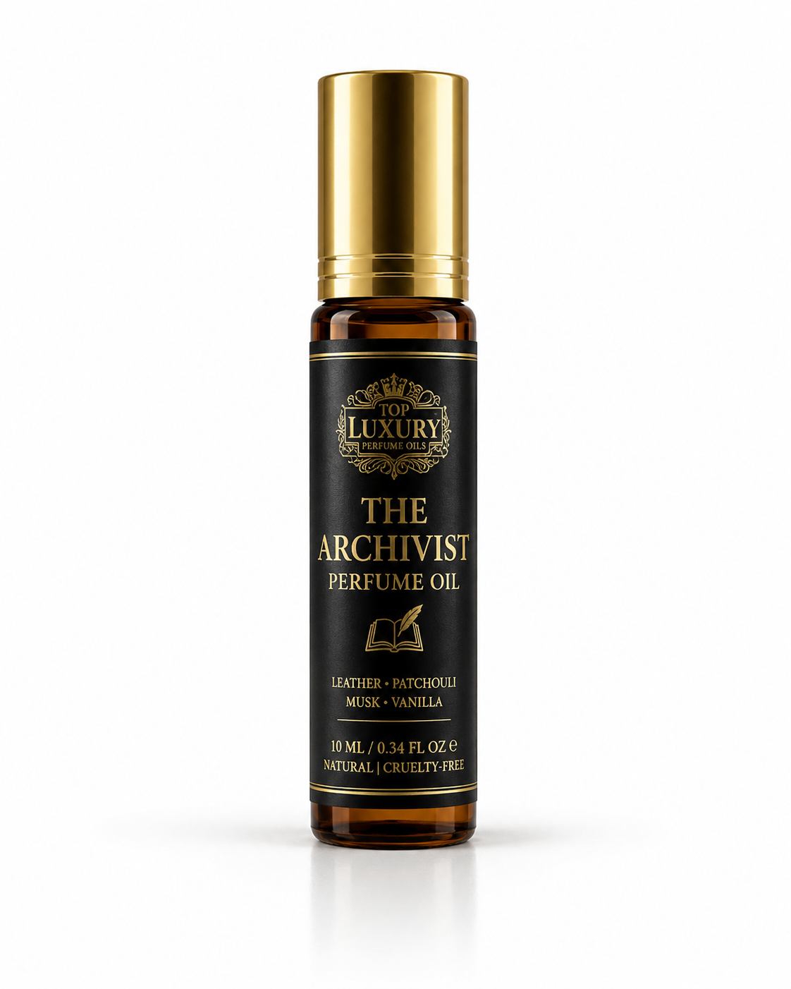 The Archivist Leather & Patchouli Perfume Oil – 10 mL Roll-On