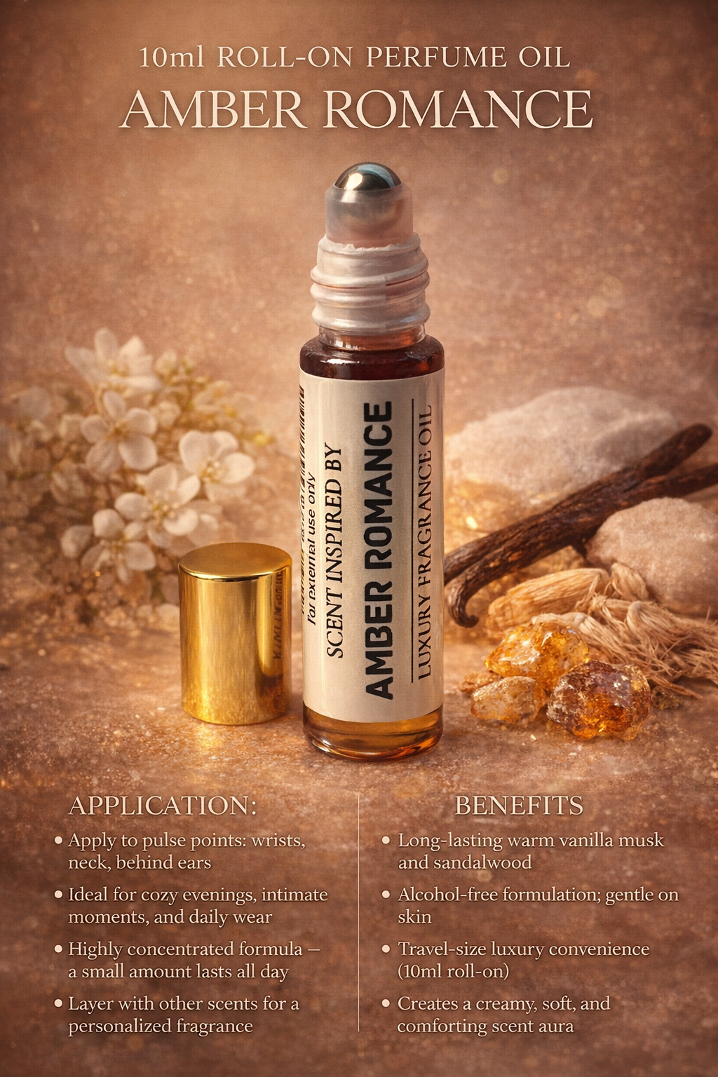 Amber Romance is a warm, sensual fragrance wood