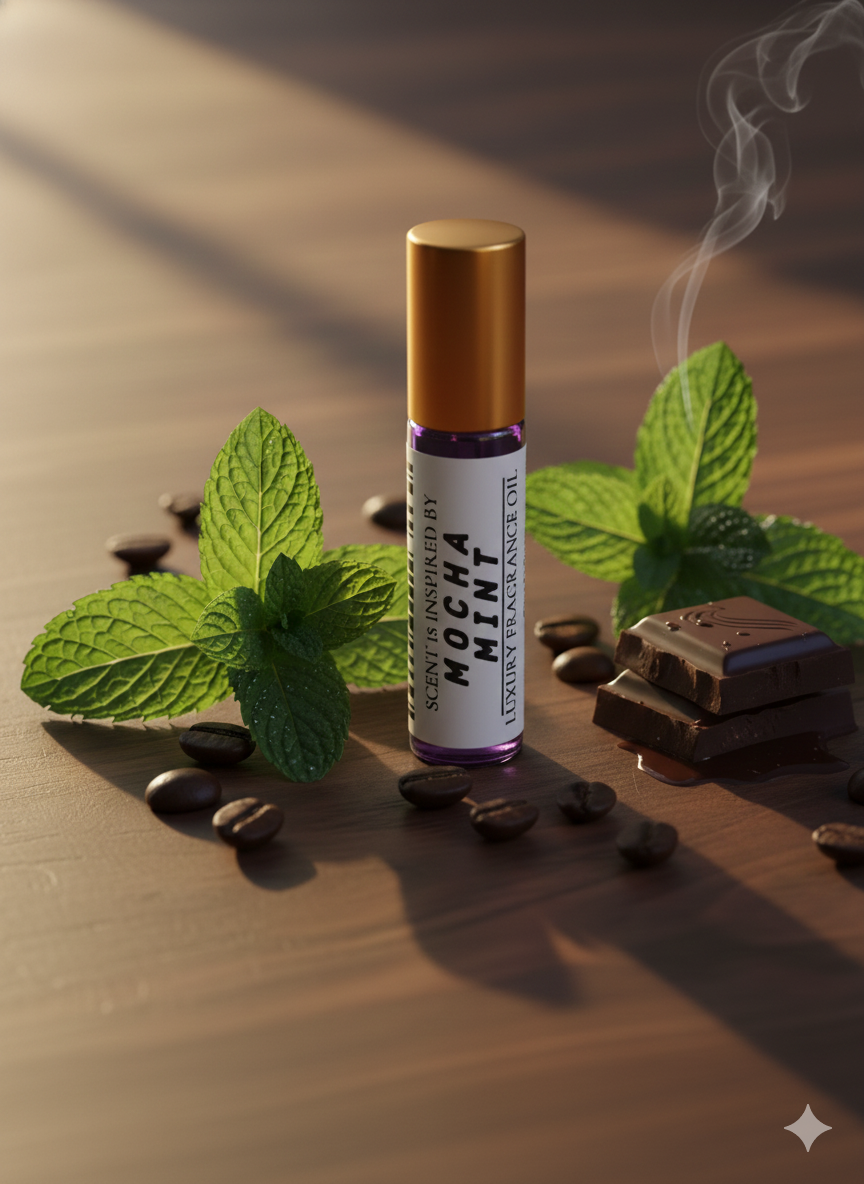Mocha Mint Perfume Oil - 10ml Cozy Coffee & Fresh Mint Elixir