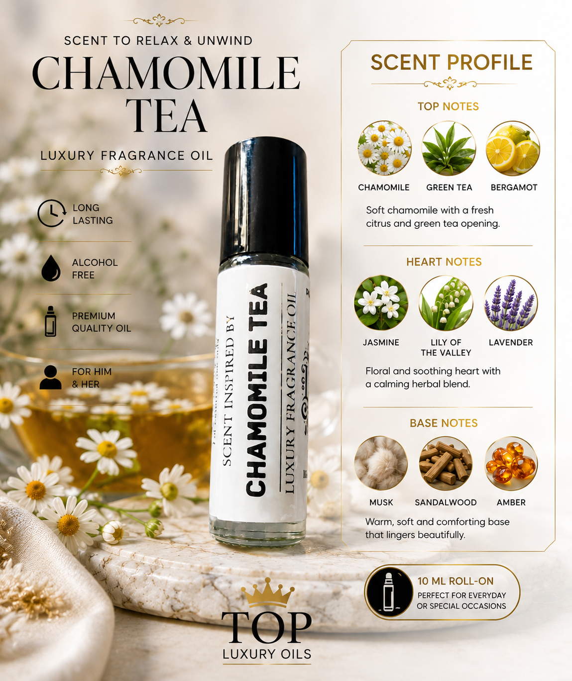 Chamomile Tea Luxury Fragrance Oil Roll-On