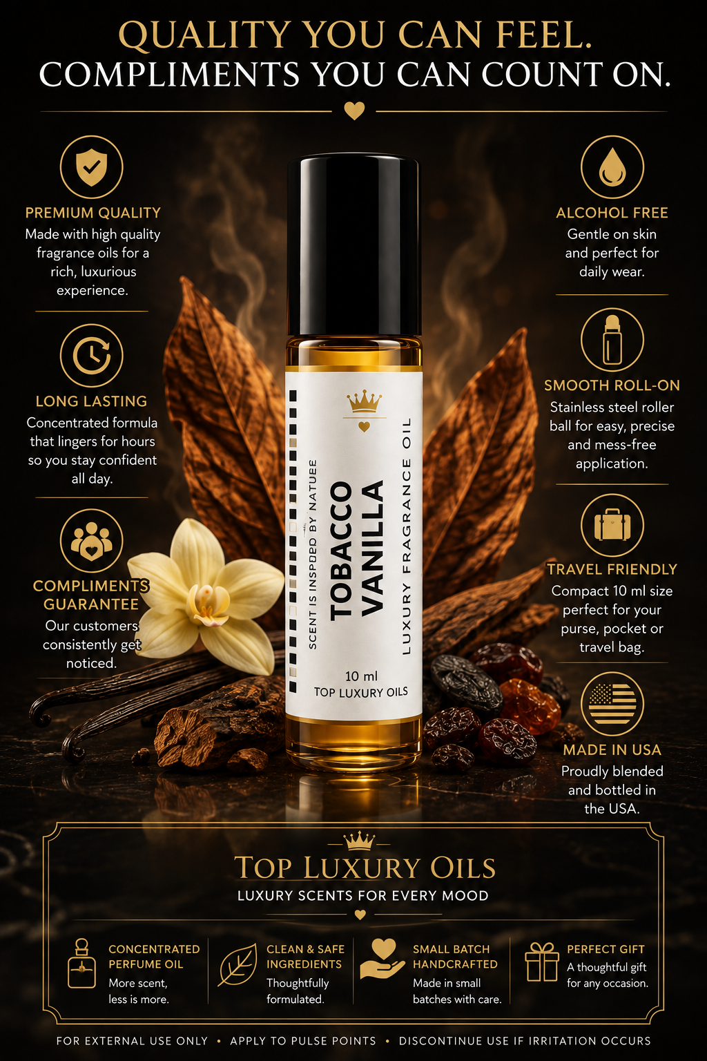 Tobacco Vanilla PERFUME Oil – Warm, Spiced, and Sumptuously Addictive