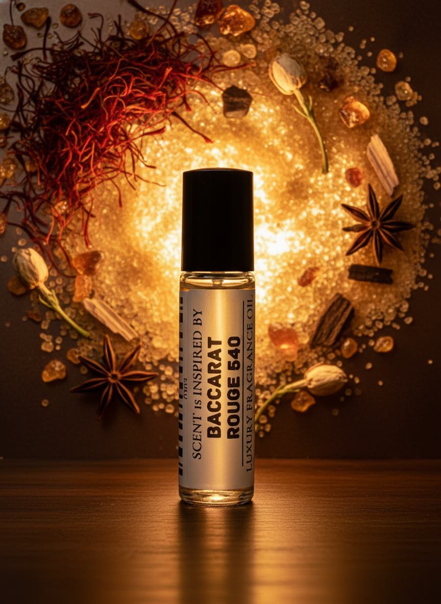 Baccarat Rouge 540 Type – Luxury Perfume Oil – Airy, Ambered, and Luminously Addictive