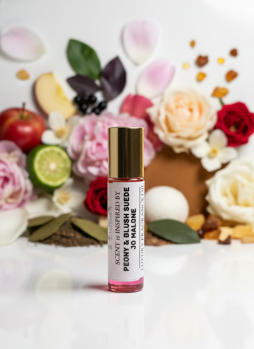 Peony and Blush Suede – Soft Florals with Luxurious Warmth Velvety Floral Elegance Perfume Oil For Her – Roll-On