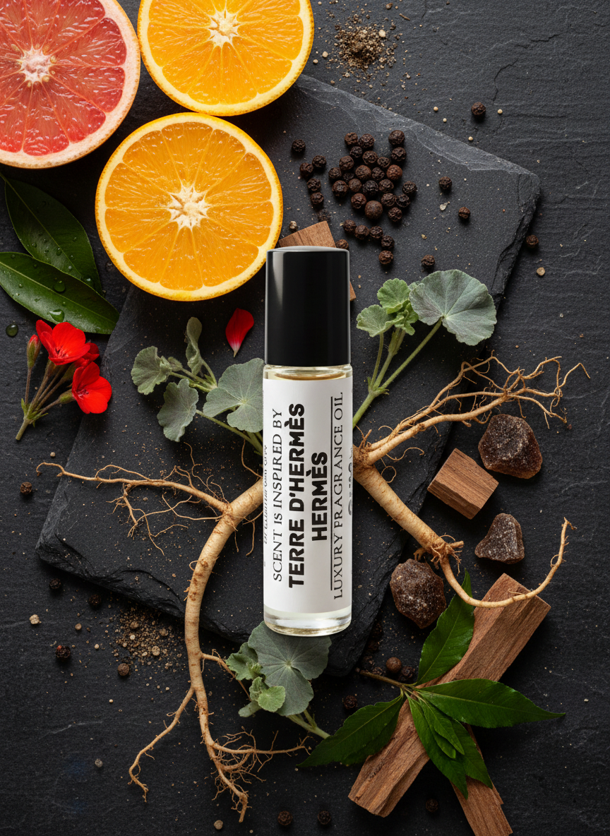 TERRE D'HERMÈS Type – Earthy Citrus Woods Perfume Oil For Him – 10ml Roll-On